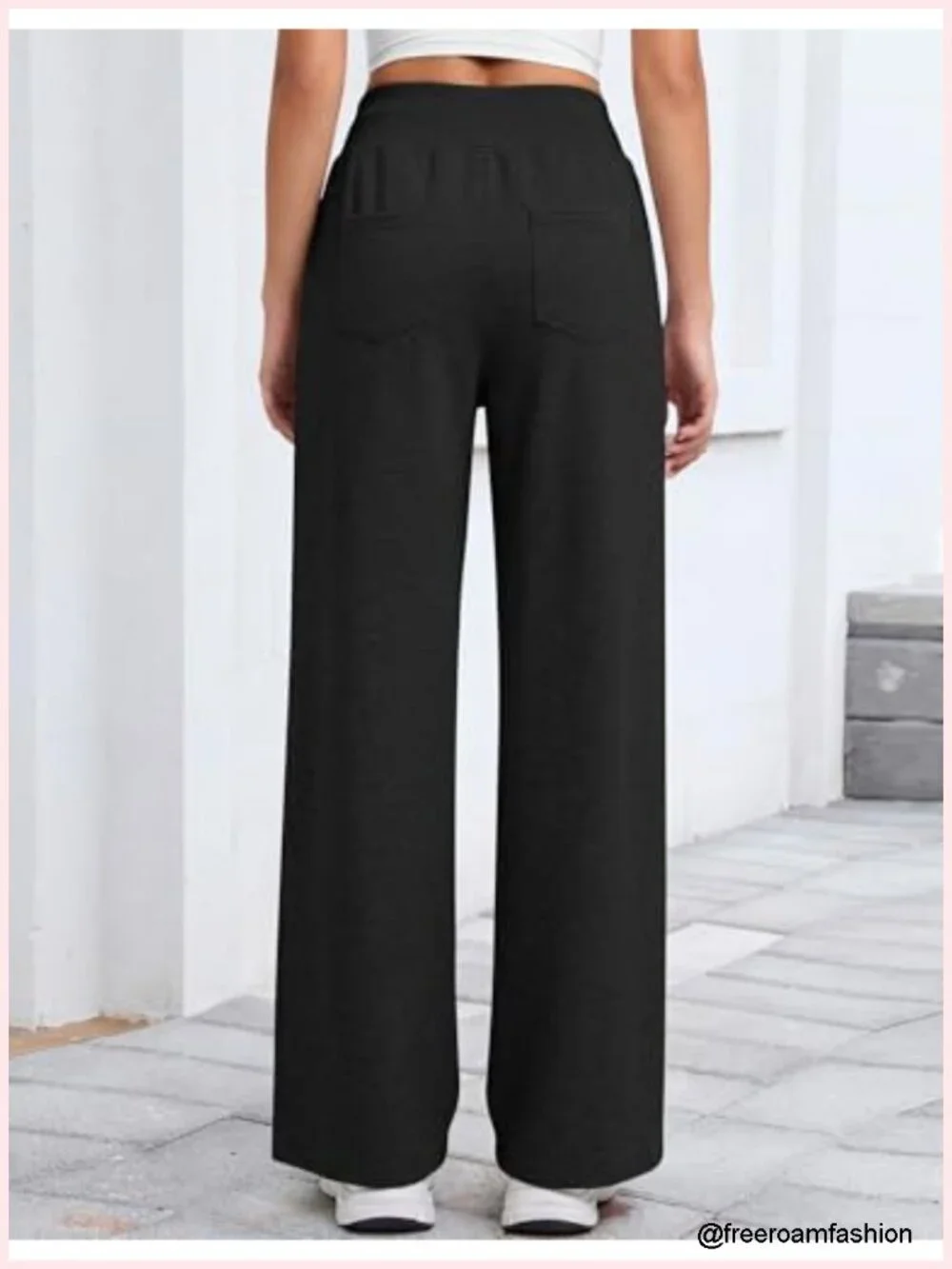 Wide Leg Cotton Sweatpants Women Elastic Waisted Baggy Athletic Jogger Pants